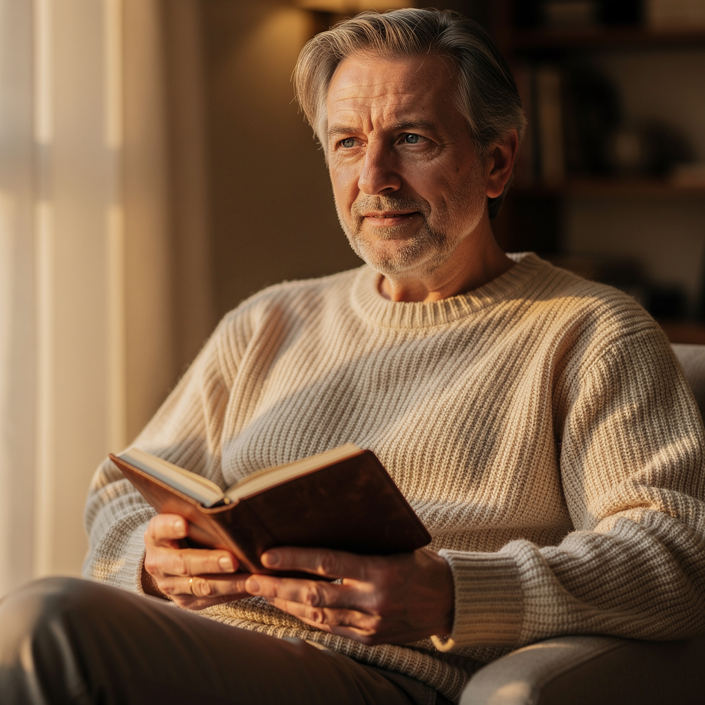 Portrait of a thoughtful person journaling and reflecting